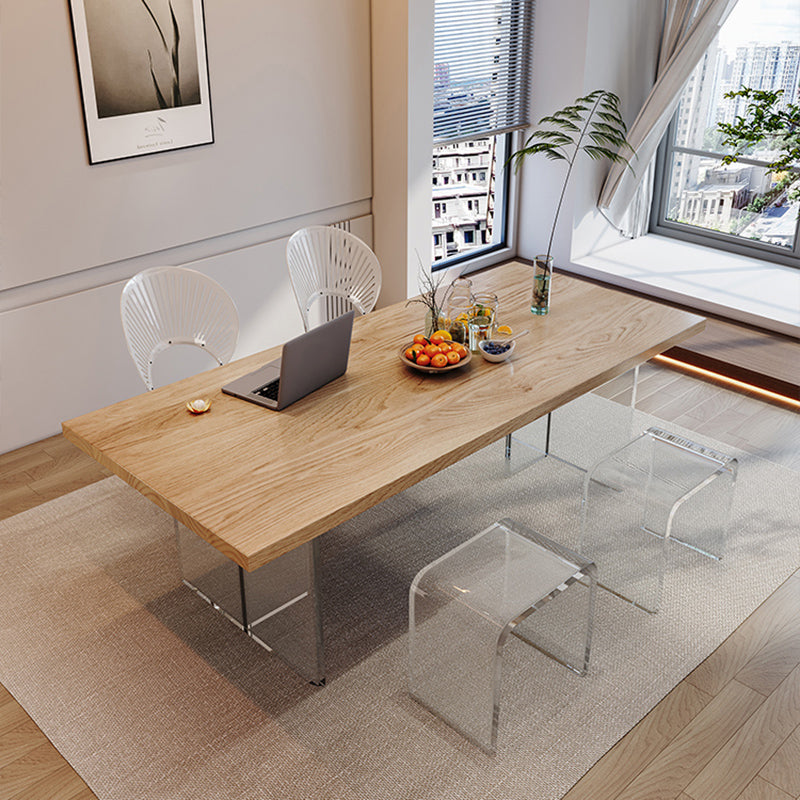 Natural Finish Pine Wood Dining Set 1/2/5 Pcs Modern Dinette Set