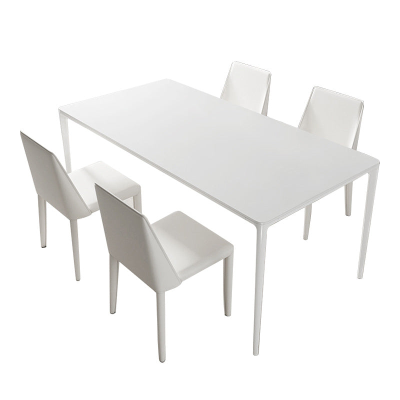 Contemporary 1/2/5/7 Pieces Dining Chairs Set Stone Rectangle Furniture in White
