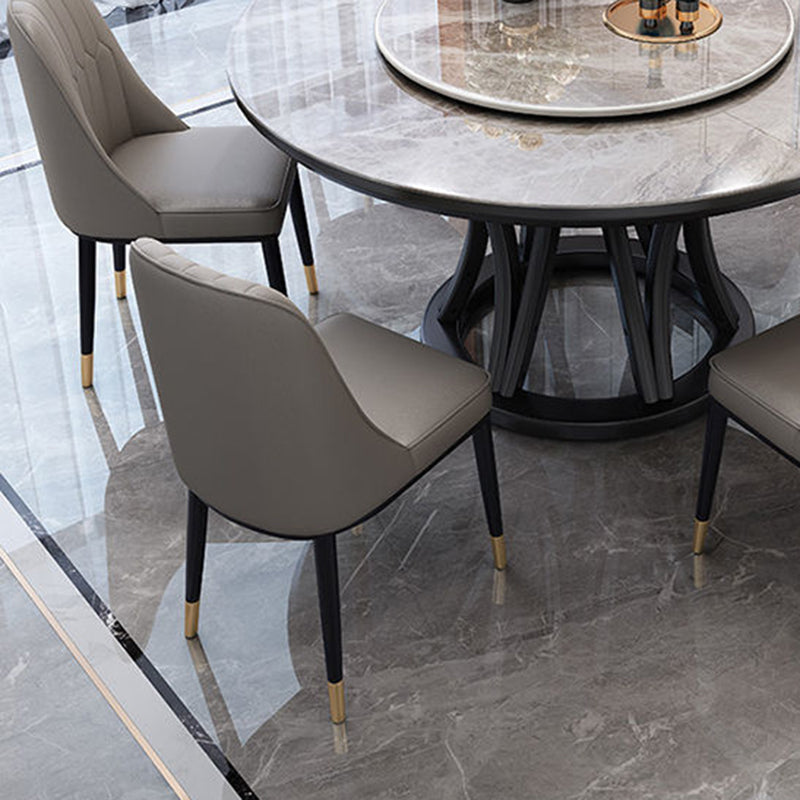 Modern Style Dining Table Round Dining Table with Turntable for Kitchen