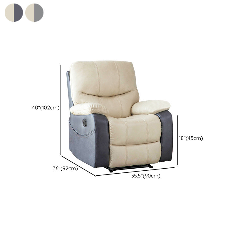 Contemporary Rocking Standard Recliner 35.4" Wide Solid Color Recliner Chair