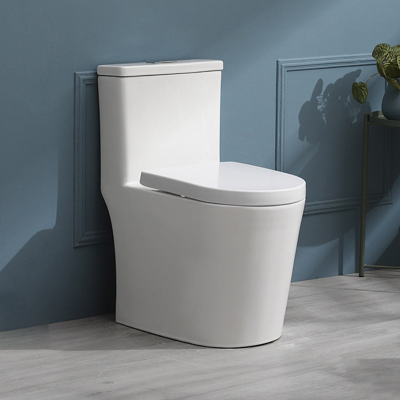 White Toilet Glazed Surface Modern All-In-One Toilet Bowl for Bathroom