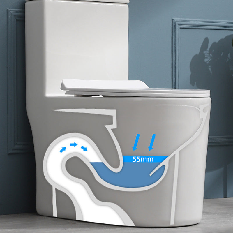 White Toilet Glazed Surface Modern All-In-One Toilet Bowl for Bathroom