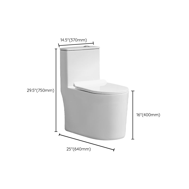 White Toilet Glazed Surface Modern All-In-One Toilet Bowl for Bathroom