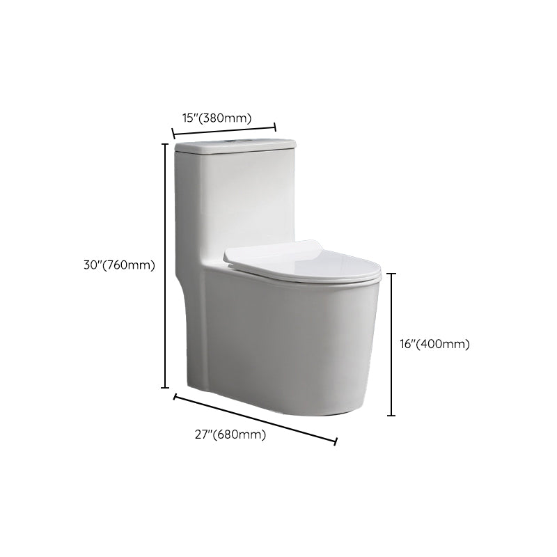 White Toilet Glazed Surface Modern All-In-One Toilet Bowl for Bathroom