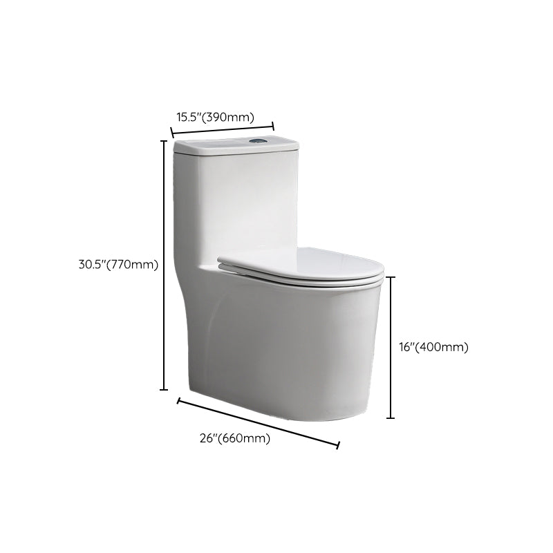 White Toilet Glazed Surface Modern All-In-One Toilet Bowl for Bathroom