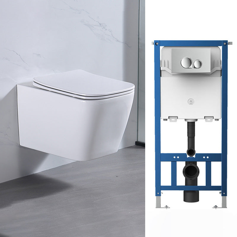 Modern Wall Hung Toilet Bowl 1-Piece Urine Toilet with Seat for Washroom