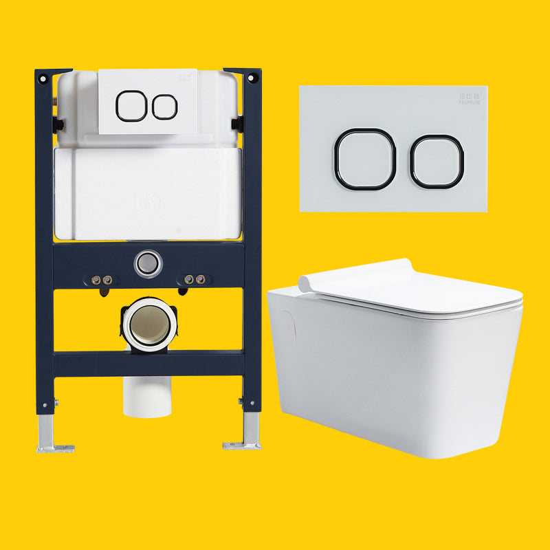 Modern White Siphon Jet Flush Toilet One-Piece Wall-mount Toilet for Bathroom