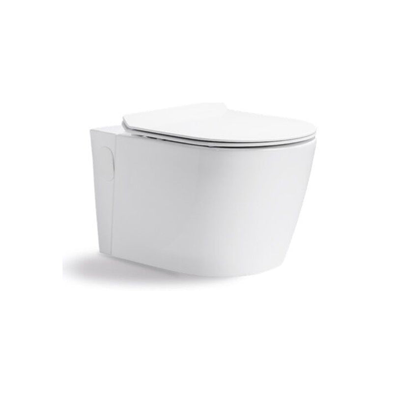 Modern White Siphon Jet Flush Toilet One-Piece Wall-mount Toilet for Bathroom
