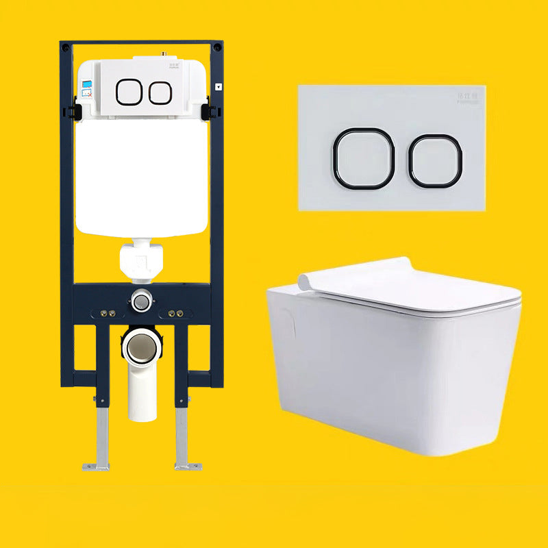 Modern White Siphon Jet Flush Toilet One-Piece Wall-mount Toilet for Bathroom