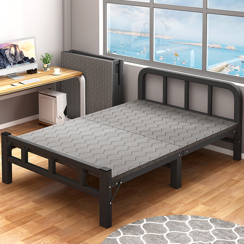 Contemporary Metal Frame Standard Bed, Foldable Bed for Bedroom