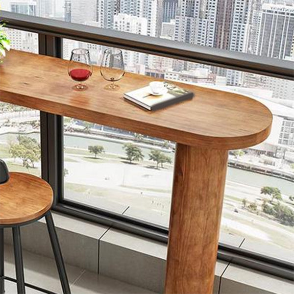 Industrial Style Wood 1/2 Pieces Bar Table Set Rectangle Bar Table for Home