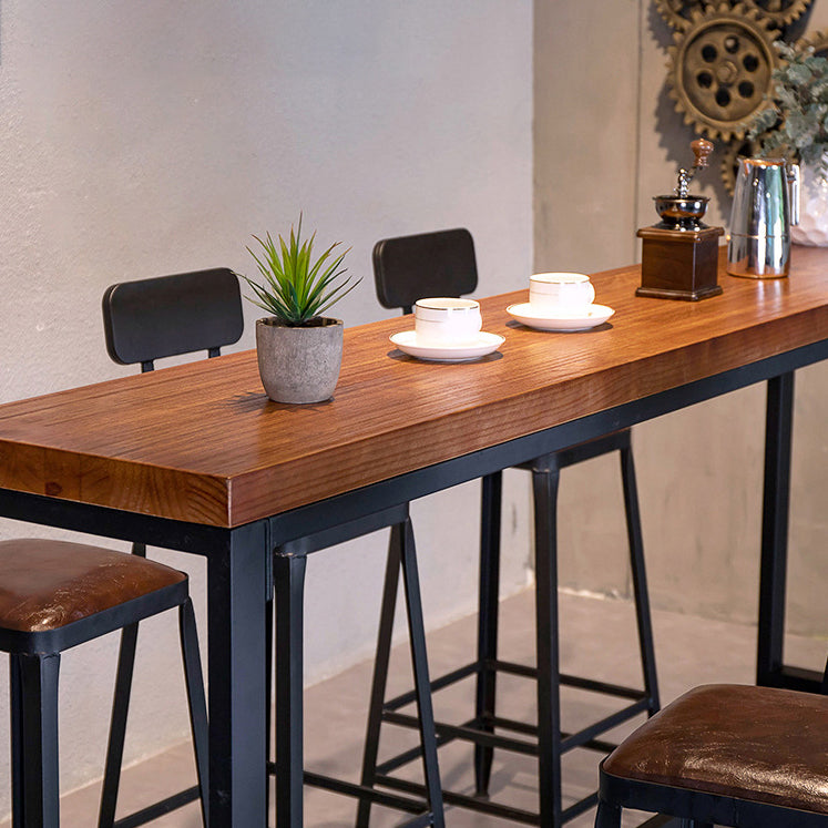 Industrial Bar Table Set 1/4/7/9 Pieces Solid Wood Pub Table Set for Indoor