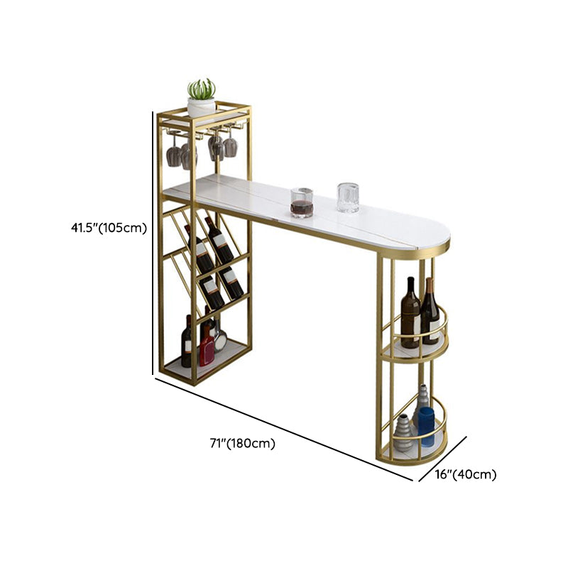 Glam Style Wood 1/2/3 Pieces Bar Table Set Rectangle Bar Table for Home