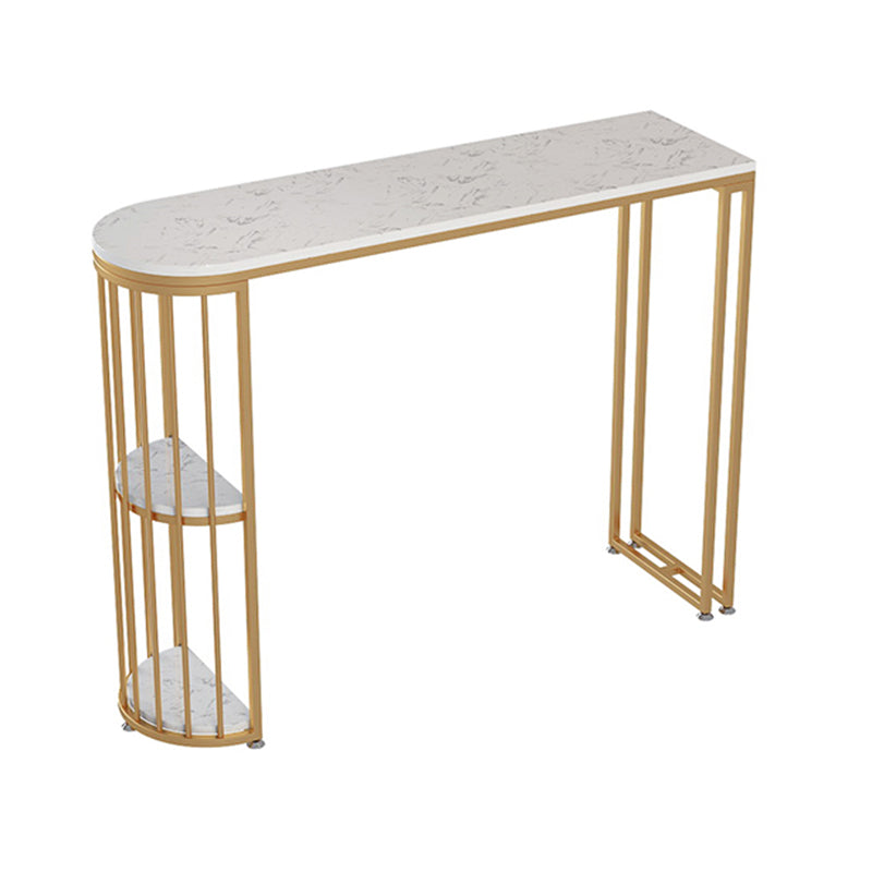 Glam Style Bar Table 1/3 Pieces Faux Marble Fixed Table and Stool Set