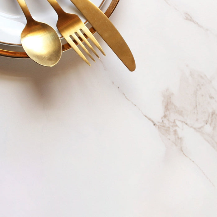 Glam Style Bar Table 1/3 Pieces Faux Marble Fixed Table and Stool Set