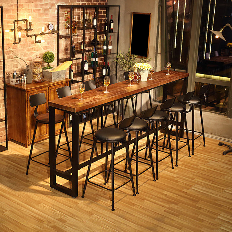 Industrial Style Bar Table Set 1/2/6/11 Pieces Solid Wood Rectangle Table and Stool Set