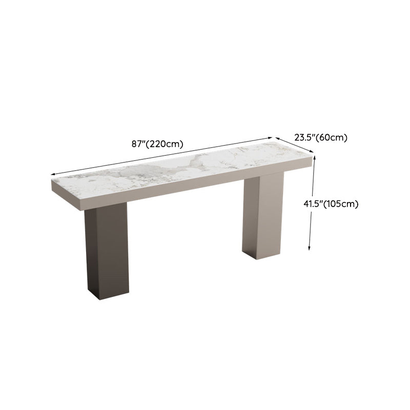 Industrial 1/2/3 Pieces Bar Table Set Rectangle Stone Counter Table with High Stools