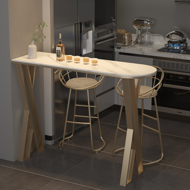 Industrial 1/2/3/5 Pieces Bar Table Set Rectangle Stone Counter Table with High Stools