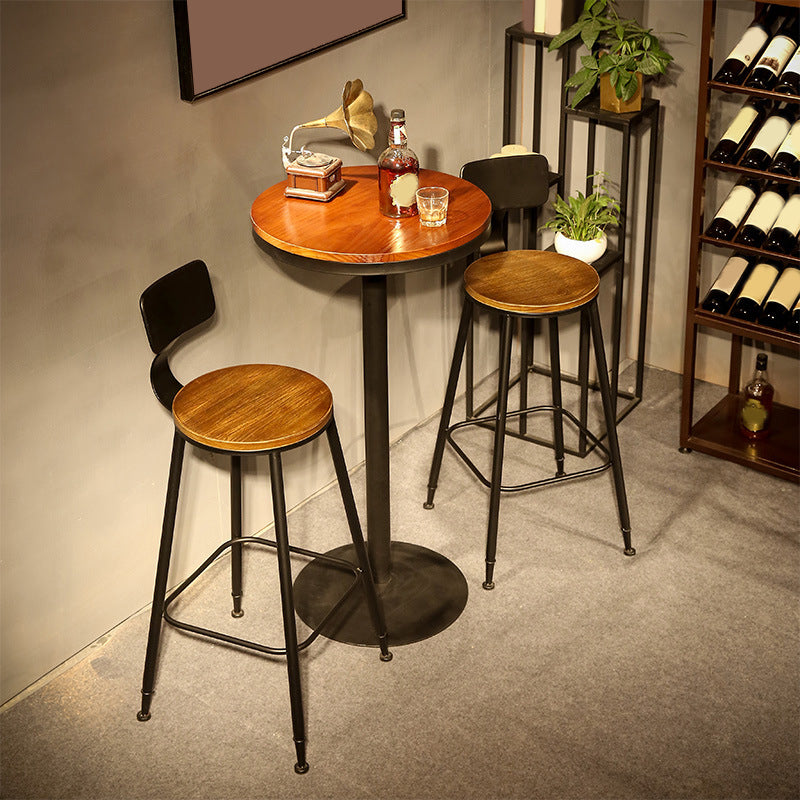 Industrial Style Bar Set 1/2/3/4/7 Pieces Solid Wood Pub Dining Set for Indoor