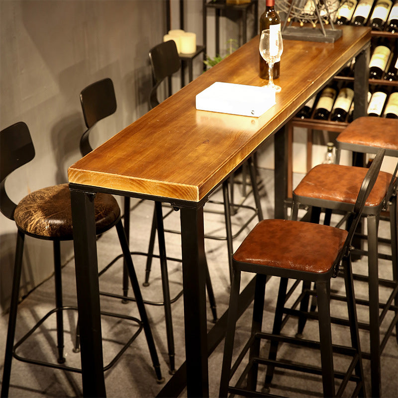 Industrial Style Bar Set 1/2/3/4/7 Pieces Solid Wood Pub Dining Set for Indoor