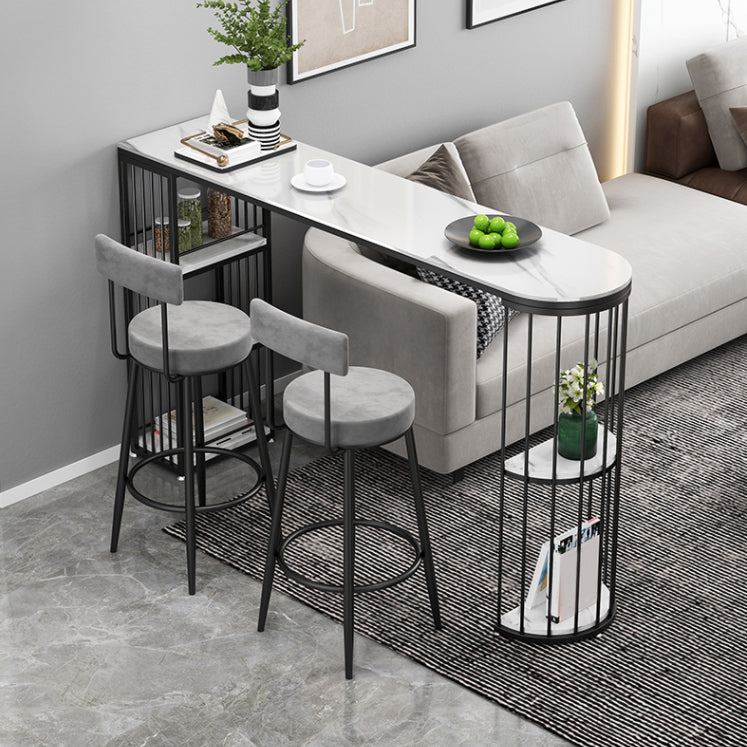 Industrial 1/2/3 Pieces Bar Table Set Stone Counter Table with High Stools