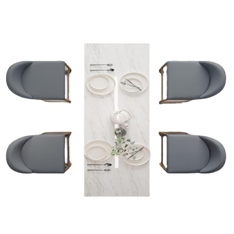 Glam Sintered Stone 1/2/5 Pieces Bar Table Set Rectangle Bar Table with Metal Legs