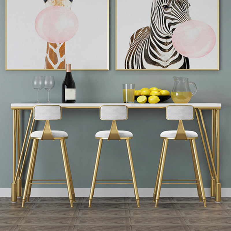 Modern 1/4/7 Pieces Bar Table Set Rectangle Stone Counter Table with High Stools