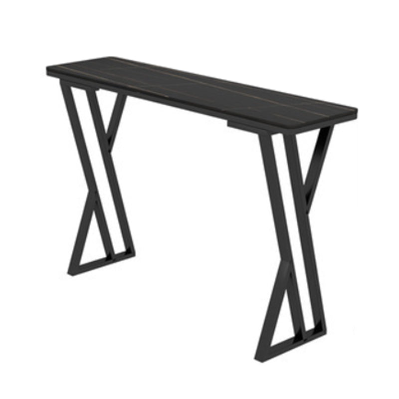 Industrial 1/5 Pieces Bar Table Set Rectangle Stone Counter Table with High Stools