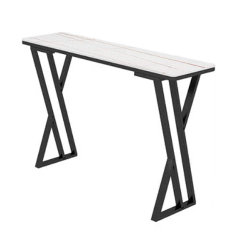 Industrial 1/5 Pieces Bar Table Set Rectangle Stone Counter Table with High Stools