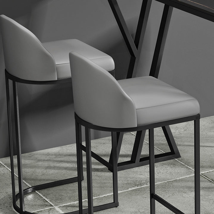 Industrial 1/5 Pieces Bar Table Set Rectangle Stone Counter Table with High Stools