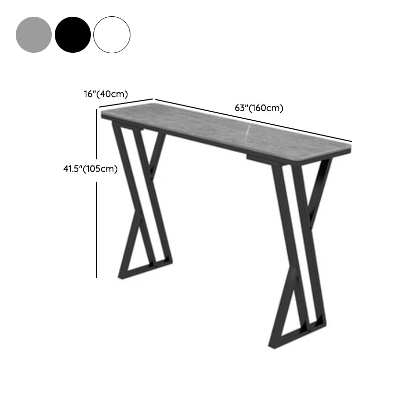Industrial 1/5 Pieces Bar Table Set Rectangle Stone Counter Table with High Stools