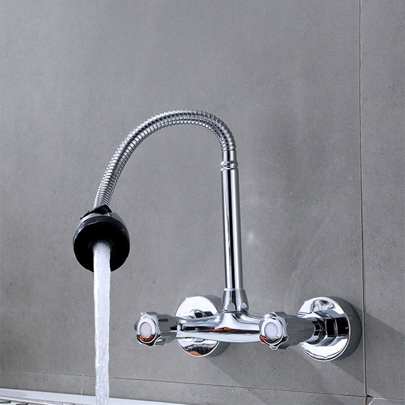 Modern Bar Faucet Brass Knob Handle Swivel Spout Wall Mounted Pot Filler Faucet