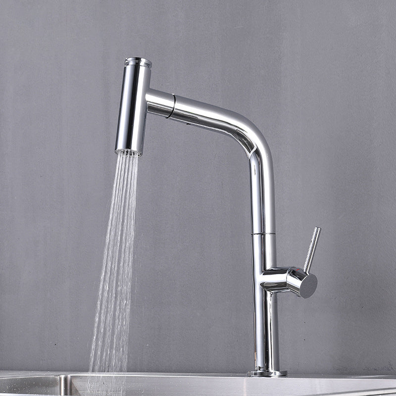 Modern Pull Down Single Handle Kitchen Faucet 1 Hold Faucet with Pull Out Sprayer
