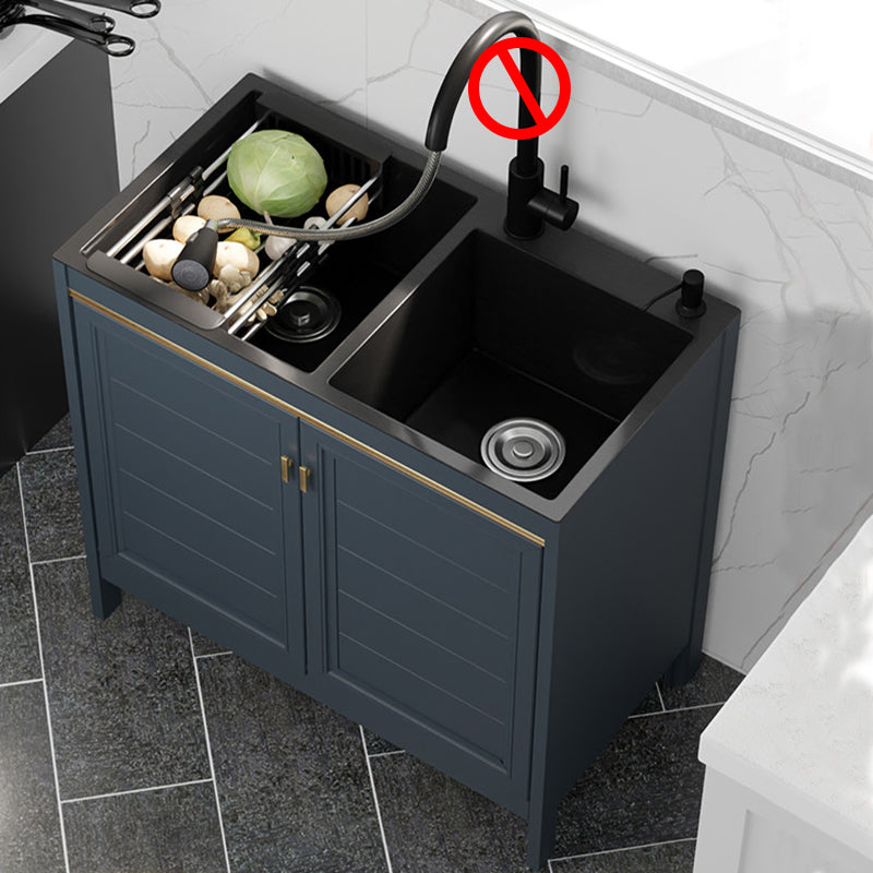 Modern Style Kitchen Sink Stainless Steel All-in-one Kitchen Sink with Drain Strainer Kit