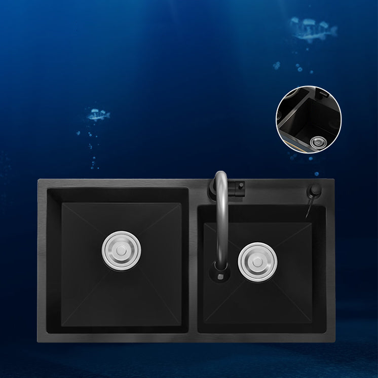 Modern Style Kitchen Sink Stainless Steel All-in-one Kitchen Sink with Drain Strainer Kit