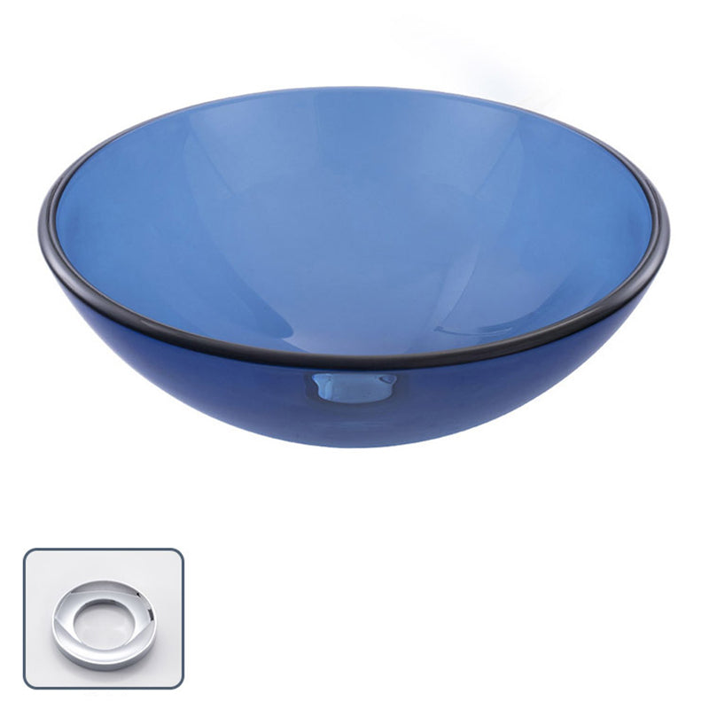 Creative Vessel Bathroom Sink Glass Vessel Lavatory Sink in Blue
