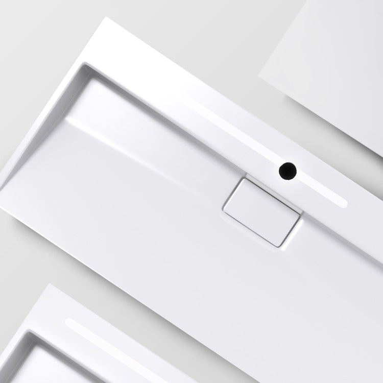 Modern Vessel Bathroom Sink Rectangular Single Faucet Hole Wash Stand(not Included Faucet)