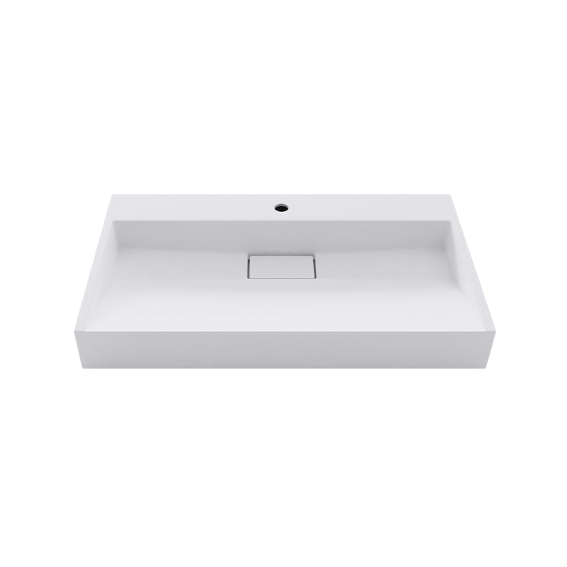 Modern Vessel Bathroom Sink Rectangular Single Faucet Hole Wash Stand(not Included Faucet)