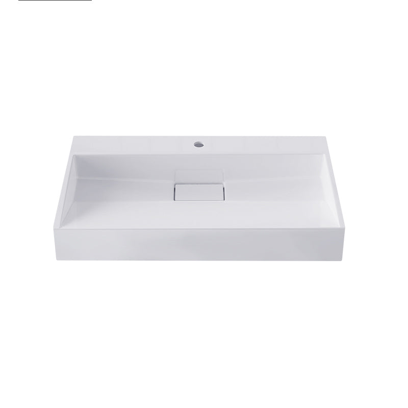 Modern Vessel Bathroom Sink Rectangular Single Faucet Hole Wash Stand(not Included Faucet)