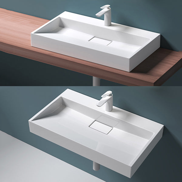Modern Vessel Bathroom Sink Rectangular Single Faucet Hole Wash Stand(not Included Faucet)
