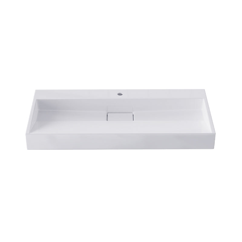 Modern Vessel Bathroom Sink Rectangular Single Faucet Hole Wash Stand(not Included Faucet)