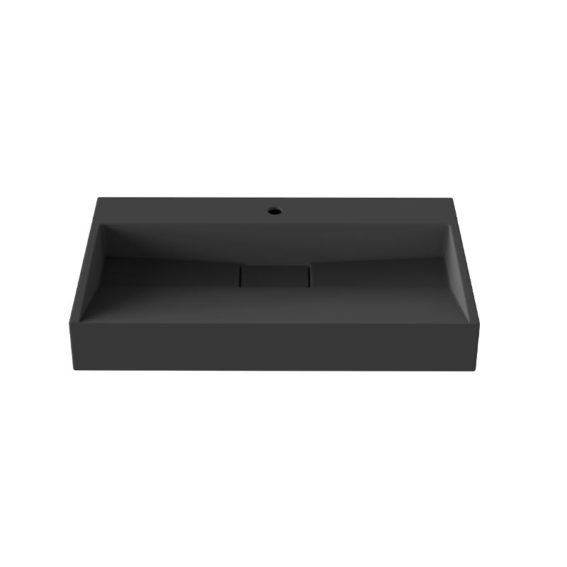 Modern Vessel Bathroom Sink Rectangular Single Faucet Hole Wash Stand(not Included Faucet)