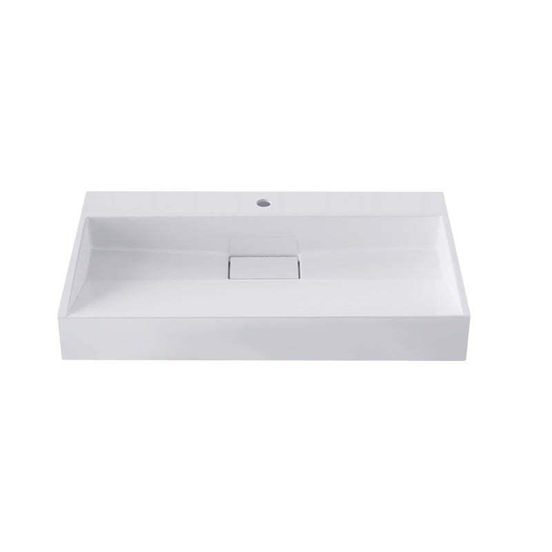 Modern Vessel Bathroom Sink Rectangular Single Faucet Hole Wash Stand(not Included Faucet)