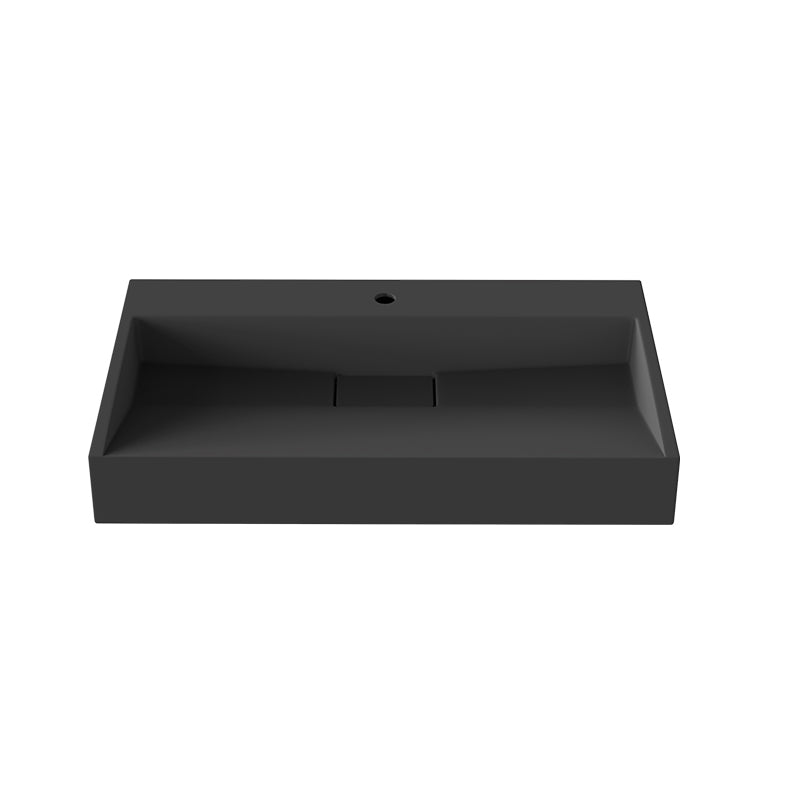 Modern Vessel Bathroom Sink Rectangular Single Faucet Hole Wash Stand(not Included Faucet)
