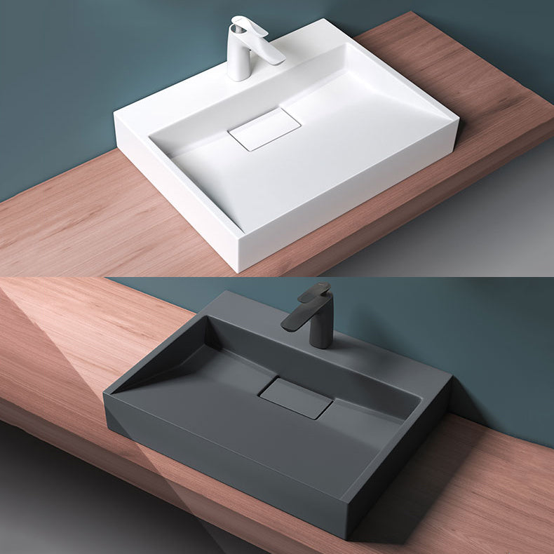 Modern Vessel Bathroom Sink Rectangular Single Faucet Hole Wash Stand(not Included Faucet)