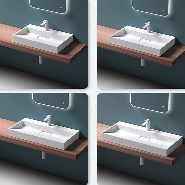 Modern Vessel Bathroom Sink Rectangular Single Faucet Hole Wash Stand(not Included Faucet)