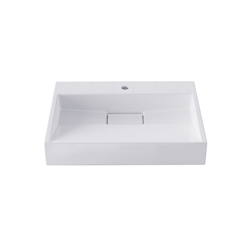 Modern Vessel Bathroom Sink Rectangular Single Faucet Hole Wash Stand(not Included Faucet)