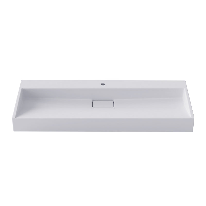 Modern Vessel Bathroom Sink Rectangular Single Faucet Hole Wash Stand(not Included Faucet)