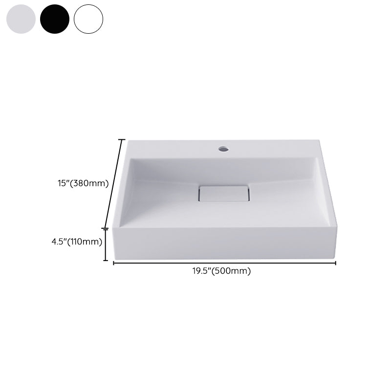 Modern Vessel Bathroom Sink Rectangular Single Faucet Hole Wash Stand(not Included Faucet)