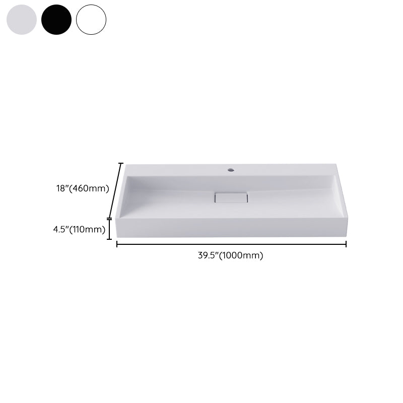 Modern Vessel Bathroom Sink Rectangular Single Faucet Hole Wash Stand(not Included Faucet)